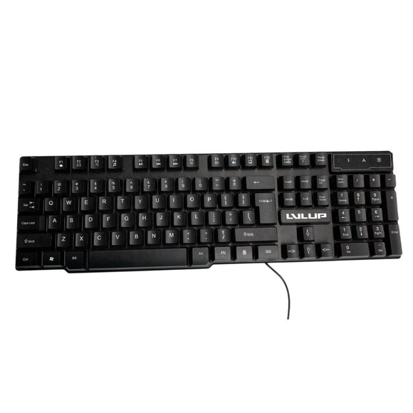 Lvlup Light-Up Keyboard USB-A 104 Keys Black Wired Gaming Computer Accessory - Picture 1 of 6